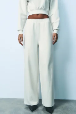 New PANTALÓN ANCHO INTERLOCK Mujer Pantalones|Sudaderas / Joggers