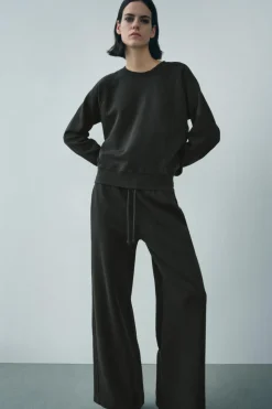 Outlet PANTALÓN ANCHO LAVADO Mujer Pantalones|Sudaderas / Joggers