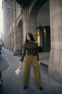 Best PANTALÓN ANCHO PINZAS Mujer Pantalones