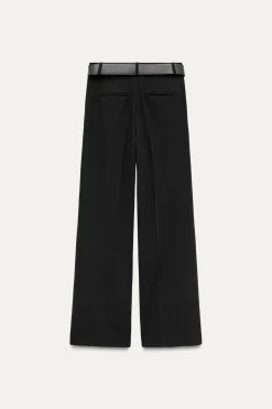 Outlet PANTALÓN ANCHO PINZAS CINTURÓN Mujer Pantalones