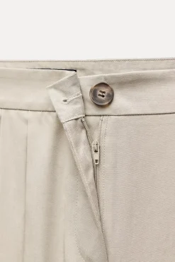 New PANTALÓN ANCHO PLIEGUES Mujer Pantalones