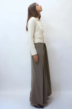 Hot PANTALÓN ANCHO PLIEGUES CINTURÓN Mujer Pantalones