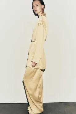 Best PANTALÓN ANCHO PLISADO Mujer Pantalones