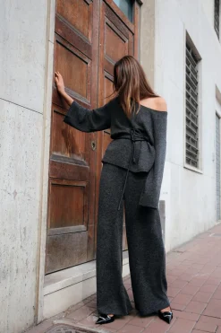 Hot PANTALÓN ANCHO PUNTO SOFT Mujer Pantalones