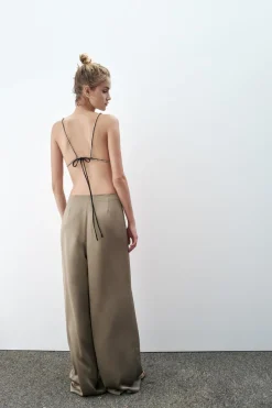 Discount PANTALÓN ANCHO SATINADO Mujer Pantalones