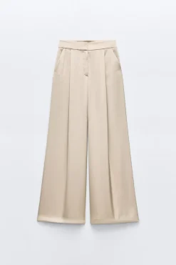 Sale PANTALÓN ANCHO SATINADO Mujer Pantalones