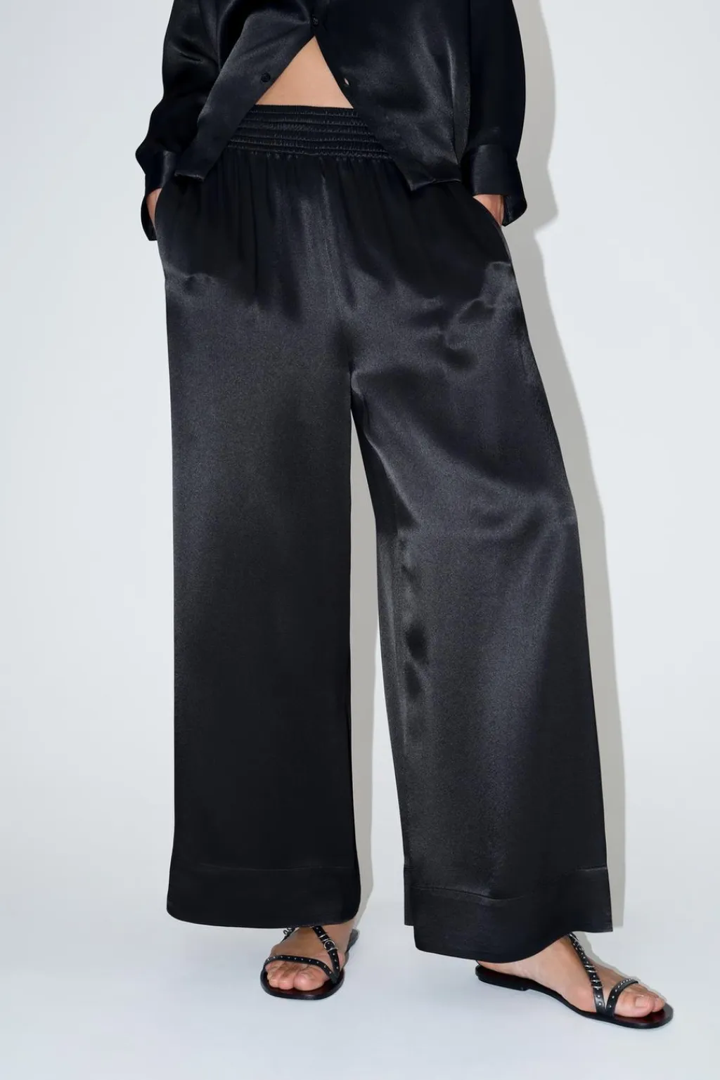 Discount PANTALÓN ANCHO SATINADO ZW COLLECTION Mujer Pantalones