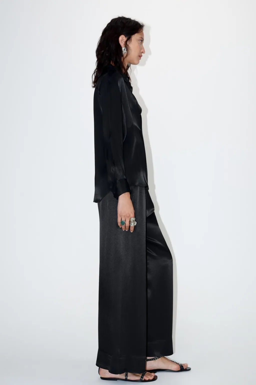 Discount PANTALÓN ANCHO SATINADO ZW COLLECTION Mujer Pantalones