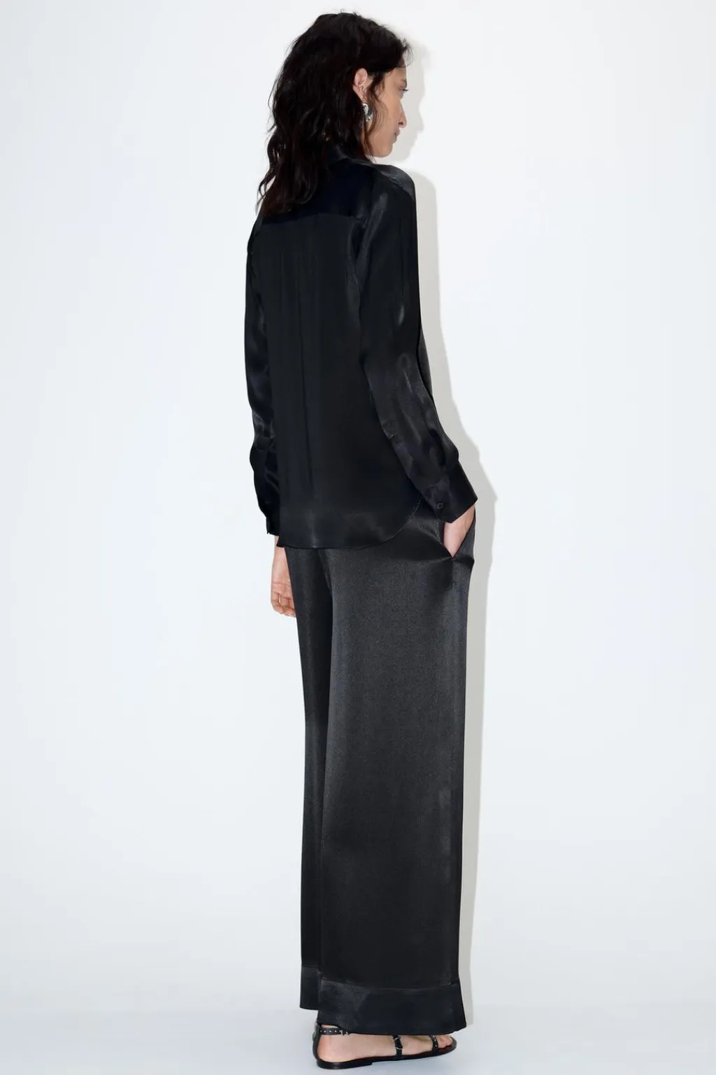 Discount PANTALÓN ANCHO SATINADO ZW COLLECTION Mujer Pantalones