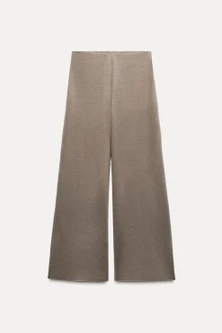 Discount PANTALÓN ANCHO SOFT PIQUÉ Mujer Pantalones