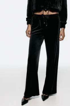 Discount PANTALÓN ANCHO TERCIOPELO Mujer Pantalones