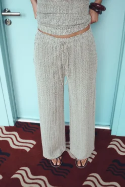 Online PANTALÓN ANCHO TEXTURA Mujer Pantalones