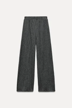 Fashion PANTALÓN ANCHO TEXTURA Mujer Pantalones