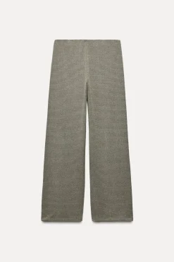 Best PANTALÓN ANCHO TEXTURA Mujer Pantalones