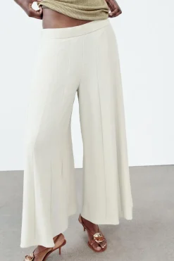 Discount PANTALÓN ANCHO TIRO ALTO Mujer Pantalones