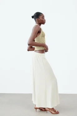 Discount PANTALÓN ANCHO TIRO ALTO Mujer Pantalones