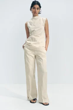 Clearance PANTALÓN ARRUGADO RECTO ZW COLLECTION Mujer Pantalones