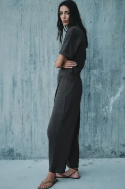 Sale PANTALÓN BAGGY CRUZADO HEAVY COTTON Mujer Pantalones