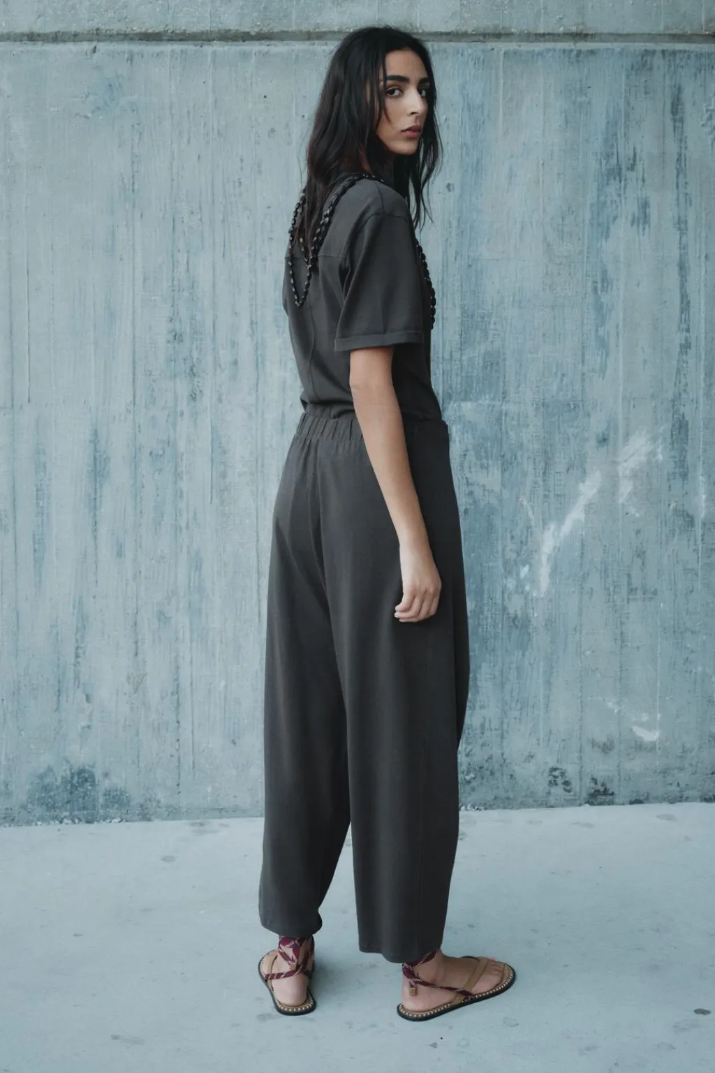 Sale PANTALÓN BAGGY CRUZADO HEAVY COTTON Mujer Pantalones