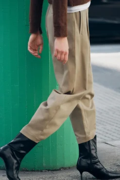 Hot PANTALÓN BAGGY PINZAS Mujer Pantalones