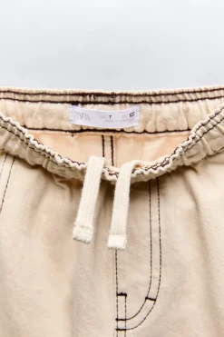 Niños ZARA 6 - 14 Años·Pantalones<PANTALÓN BARREL PESPUNTES