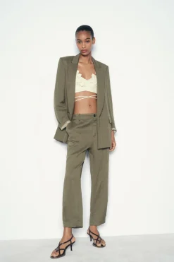 Discount PANTALÓN BOMBACHO EFECTO ARRUGADO Mujer Pantalones