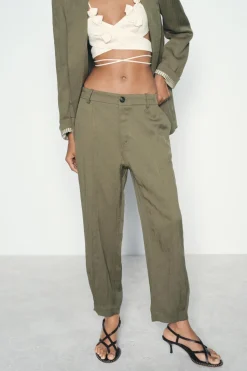 Discount PANTALÓN BOMBACHO EFECTO ARRUGADO Mujer Pantalones