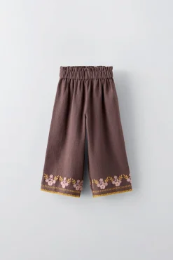 Niños ZARA 1½ - 6 Años·Pantalones|1½ - 6 Años·Total Look<PANTALÓN BORDADO FLORES