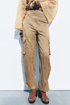 Best PANTALÓN CARGO ARRUGADO ZW COLLECTION Mujer Pantalones