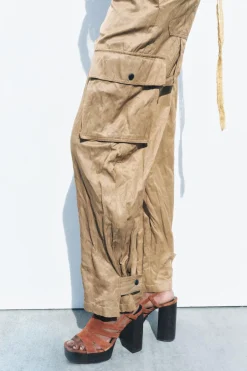 Best PANTALÓN CARGO ARRUGADO ZW COLLECTION Mujer Pantalones