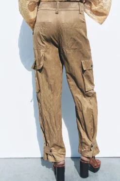 Best PANTALÓN CARGO ARRUGADO ZW COLLECTION Mujer Pantalones