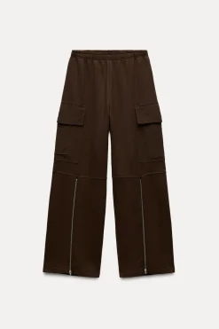 Sale PANTALÓN CARGO EFECTO LAVADO CREMALLERAS Mujer Pantalones|Sudaderas / Joggers