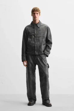 Discount PANTALÓN CARPENTER PIEL EFECTO LAVADO Hombre Piel|Pantalones