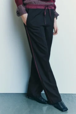 New PANTALÓN CINTURA CONTRASTE ZW COLLECTION Mujer Pantalones