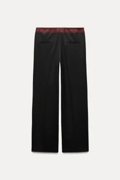 New PANTALÓN CINTURA CONTRASTE ZW COLLECTION Mujer Pantalones