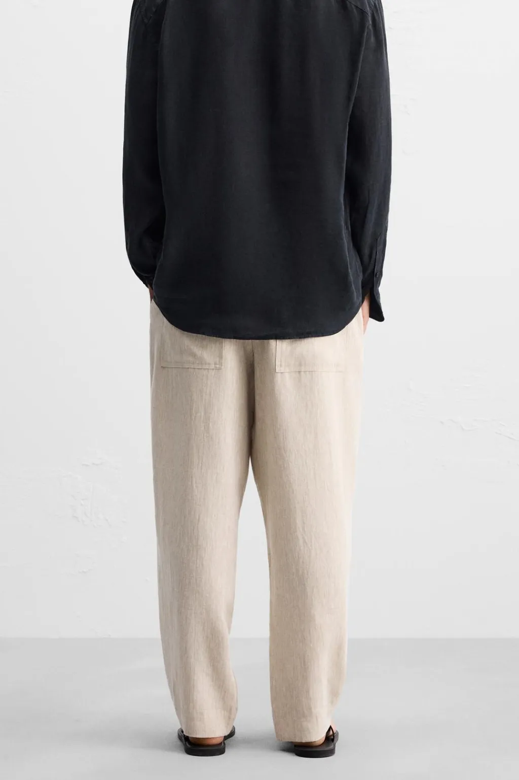 New PANTALÓN CINTURA JOGGER 100% LINO Hombre Pantalones