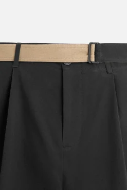 Hot PANTALÓN CINTURÓN CONTRASTE Hombre Pantalones