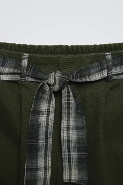 Niños ZARA 6 - 14 Años·Pantalones<PANTALÓN CINTURÓN CUADROS