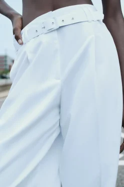 Best PANTALÓN CINTURÓN PINZAS Mujer Pantalones