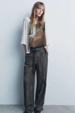 Online PANTALÓN CINTURÓN ZW COLLECTION Mujer Pantalones