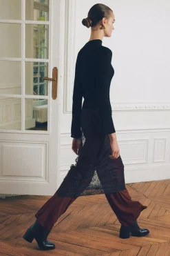 Hot PANTALÓN COMBINADO ENCAJE Mujer Pantalones|Cárdigan / Jerséis