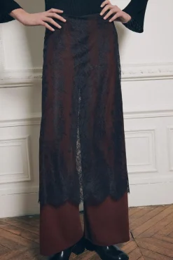 Hot PANTALÓN COMBINADO ENCAJE Mujer Pantalones|Cárdigan / Jerséis