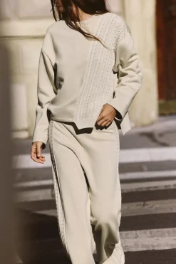 Sale PANTALÓN COMBINADO TRICOT Mujer Pantalones