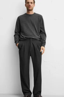 Hot PANTALÓN CON VISCOSA PLIEGUES Hombre Pantalones