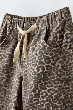 Niños ZARA 6 - 14 Años·Pantalones<PANTALÓN CORDÓN ANIMAL PRINT
