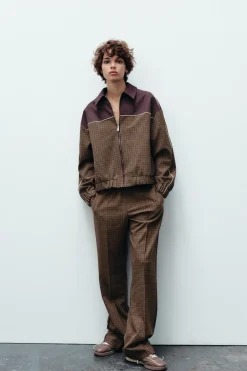 Fashion PANTALÓN CUADROS BANDA LATERAL Mujer Pantalones