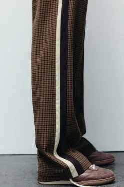 Fashion PANTALÓN CUADROS BANDA LATERAL Mujer Pantalones