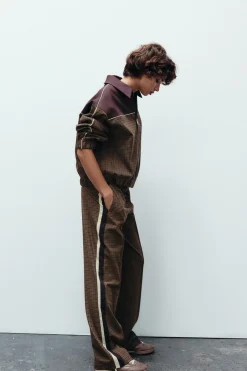 Fashion PANTALÓN CUADROS BANDA LATERAL Mujer Pantalones