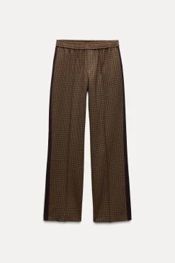 Fashion PANTALÓN CUADROS BANDA LATERAL Mujer Pantalones