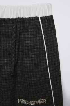 Niños ZARA 6 - 14 Años·Pantalones<PANTALÓN CUADROS DOBLE CINTURILLA